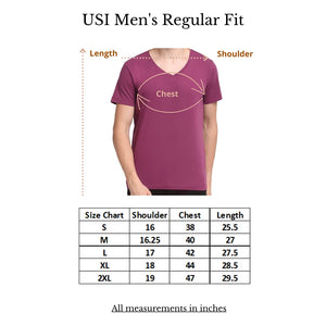 USI Uni Style Image Men's Printed Blue V Neck T-Shirt