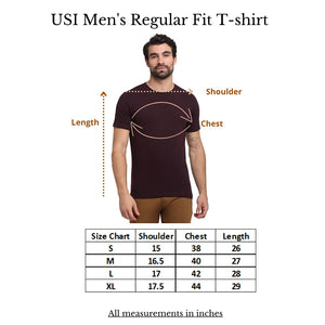 USI Uni Style Image Mens Relax fit Round Neck T-Shirt Color Egg Plant