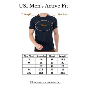 USI Uni Style Image Mens Active Fit Round Neck T-Shirt 2XL Blue