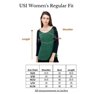 USI Uni Style Image Womens Round Neck 3/4th Sleeve Terry Fleece