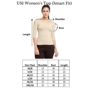 USI Women's Round Neck Regular Fit T-Shirt XL Beige