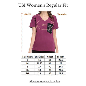 USI Uni Style Image Women's V Neck T-Shirt Color Mauve 2XL