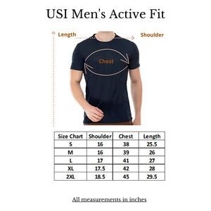 USI Uni Style Image Mens Active Fit Round Neck T-Shirt Color Navy