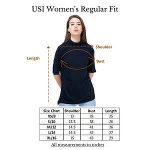 USI Uni Style Image Women's Regular High Neck 3/4 Sleeve Top