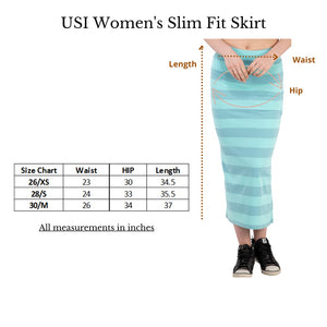 USI Uni Style Image Women's Striped Skirt Color Mint Green Small