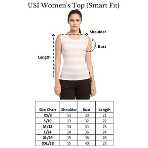 USI Women's Striped Sleeveless-Top