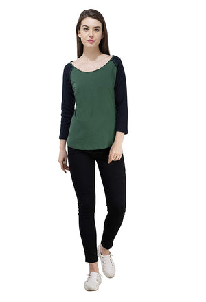 USI Uni Style Image Womens Round Neck 3/4th Sleeve Terry Fleece