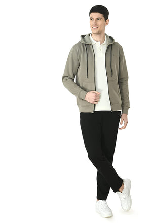 USI Full Sleeves Zipper Cotton Fleece Hoodie Jacket Mouse