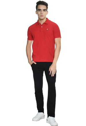 USI Uni Style Image Men's Smart Fit Con 11 Polo T-Shirt Lt. RED