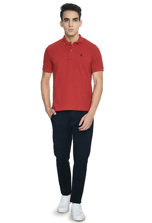 USI Uni Style Image Men's Smart Fit Con 11 Polo T-Shirt DK Red