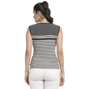 USI Women's Striped Sleeveless Top