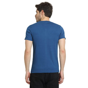 USI Uni Style Image Men's Printed Blue V Neck T-Shirt