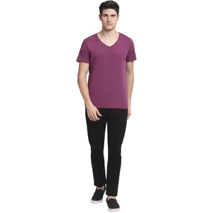 USI Uni Style Image Mens Classic V-Neck T-Shirt Color: Mauve