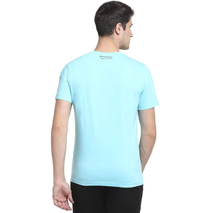 USI Uni Style Image Mens Casual Fit Round Neck: T-Shirt Color Aqua Large