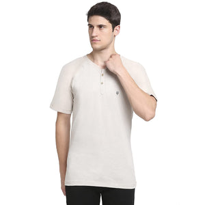 Open image in slideshow, USI Uni Style Image Men&#39;s Slub Henley Round Neck T-Shirt Smoke 2XL
