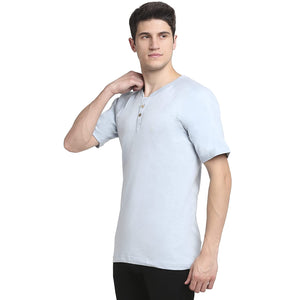 USI Uni Style Image Men's Slub Henley Round Neck T-Shirt