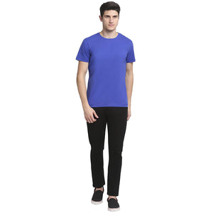 USI Uni Style Image Mens Casual Fit Round Neck: T-Shirt Color Akal Blue Large