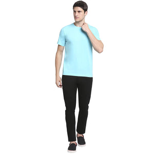 USI Uni Style Image Mens Casual Fit Round Neck: T-Shirt Color Aqua Large