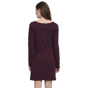 USI Uni Style Image Women's Smart Fit Cotton Dress Color Eggplant