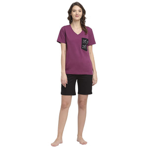 USI Uni Style Image Women's V Neck T-Shirt Color Mauve 2XL