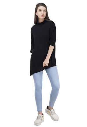 Open image in slideshow, USI Uni Style Image Women&#39;s Regular High Neck 3/4 Sleeve Top
