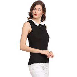 USI Uni Style Image Women's Regular Fit Sleeveless Top Color Black