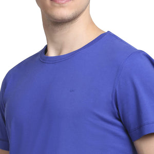 USI Uni Style Image Mens Casual Fit Round Neck: T-Shirt Color Akal Blue Large