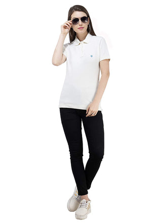 Open image in slideshow, USI Uni Style Image Womens Polycotton Polo T-Shirt(Ivory, 8)
