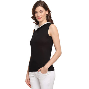 USI Uni Style Image Women's Regular Fit Sleeveless Top Color Black