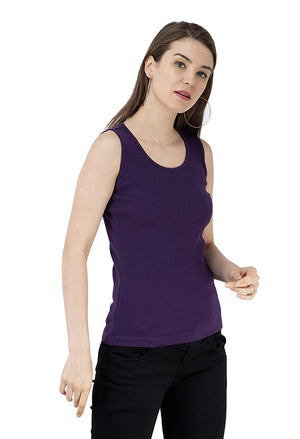 USI Uni Style Image Regular Sleeveless Women's Top Color::Purple Large