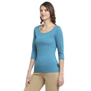 USI Uni Style Image Women's 100% Cotton Round Neck T-Shirt Color Teal