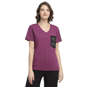 Open image in slideshow, USI Uni Style Image Women&#39;s V Neck T-Shirt Color Mauve 2XL
