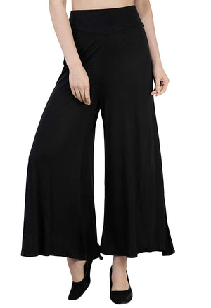 Open image in slideshow, USI Women&#39;s Regular Fit Palazzo Pants L Black
