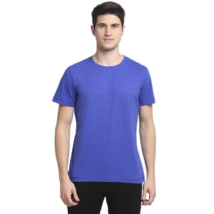 Open image in slideshow, USI Uni Style Image Mens Casual Fit Round Neck: T-Shirt Color Akal Blue Large
