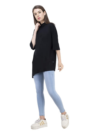 USI Uni Style Image Women's Regular High Neck 3/4 Sleeve Top