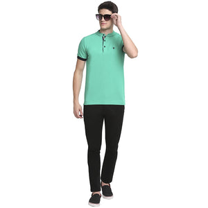 USI Uni Style Image Mens Mandarin Collar T-Shirt Color: LT. Green