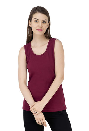 Open image in slideshow, USI Uni Style Image Regular Sleeveless Women&#39;s Top Color Plum
