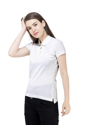 USI Women's Regular fit Cotton Polo t-Shirt