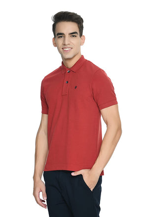 Open image in slideshow, USI Uni Style Image Men&#39;s Smart Fit Con 11 Polo T-Shirt DK Red
