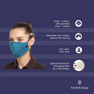 USI Uni Style Image Combo of 4 Ear loop Mask with Filter