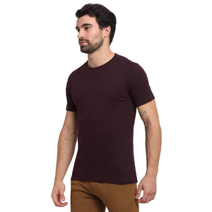 USI Uni Style Image Mens Relax fit Round Neck T-Shirt Color Egg Plant