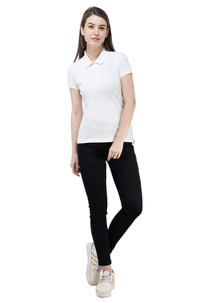 USI Women's Regular fit Cotton Polo t-Shirt