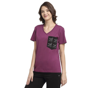 USI Uni Style Image Women's V Neck T-Shirt Color Mauve 2XL