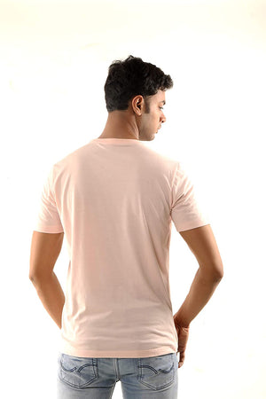 USI Uni Style Image Mens Casual Fit Round Neck T-Shirt Color: Crystal Pink