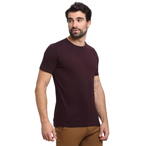 USI Uni Style Image Mens Relax fit Round Neck T-Shirt Color Egg Plant