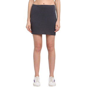 Open image in slideshow, USI Uni Style Image Women&#39;s Mini Skirt Color: Anthra Mel 26
