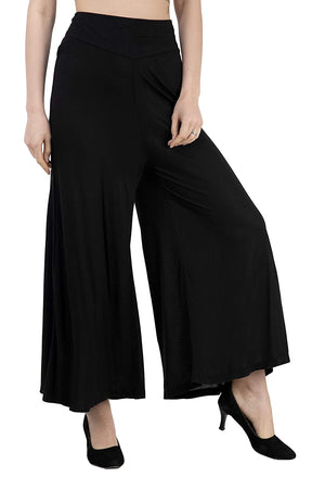 USI Women's Regular Fit Palazzo Pants L Black