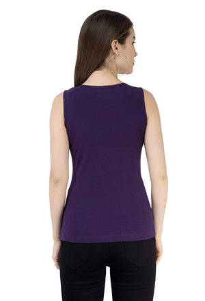 USI Uni Style Image Regular Sleeveless Women's Top Color::Purple Large