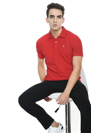 USI Uni Style Image Men's Smart Fit Con 11 Polo T-Shirt Lt. RED