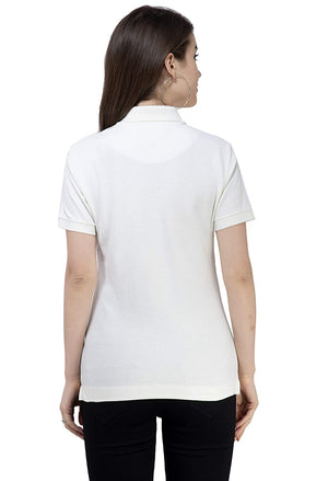 USI Uni Style Image Womens Polycotton Polo T-Shirt(Ivory, 12)